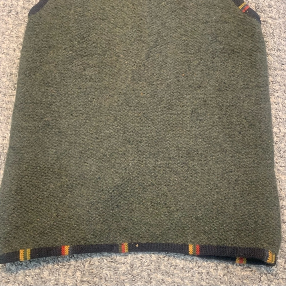Norah Curtis Canada Vintage Wool Silk Wooden Button Vest - Picture 7 of 11
